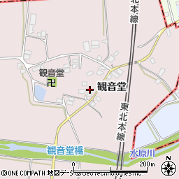 福島県二本松市米沢（観音堂）周辺の地図
