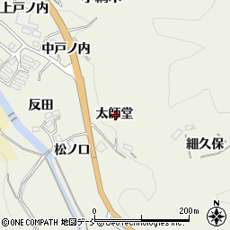 福島県伊達郡川俣町小綱木太師堂周辺の地図