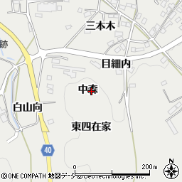 福島県福島市飯野町中森周辺の地図