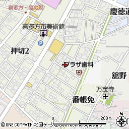 福島県喜多方市通船場周辺の地図
