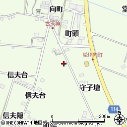 福島県福島市松川町下中島周辺の地図