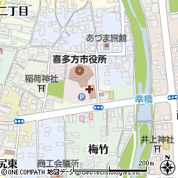 喜多方市役所産業部　観光交流課・観光・物産振興室周辺の地図