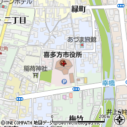 喜多方市役所　産業部観光交流課グリーン・ツーリズム推進室周辺の地図