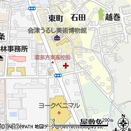 福島県喜多方市四百苅周辺の地図
