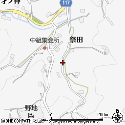 福島県伊達郡川俣町東福沢祭田周辺の地図