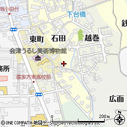 福島県喜多方市石田周辺の地図