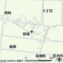 福島県福島市松川町宿地周辺の地図