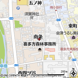 〒966-0082 福島県喜多方市南條の地図