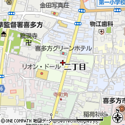 福島県喜多方市二丁目周辺の地図