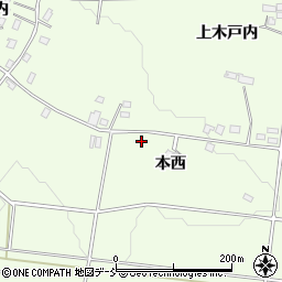 福島県福島市松川町（本西）周辺の地図