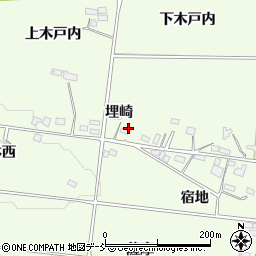 福島県福島市松川町（埋崎）周辺の地図