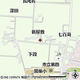 福島県喜多方市関柴町平林新屋敷周辺の地図