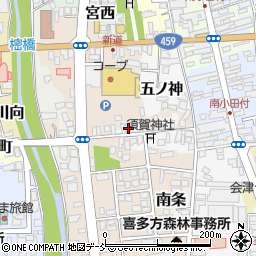 福島県喜多方市西町2801-2周辺の地図