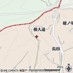 福島県川俣町（伊達郡）西福沢（上長田山）周辺の地図