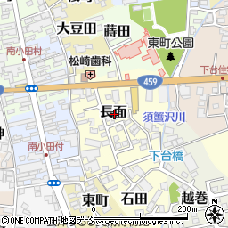 福島県喜多方市長面周辺の地図