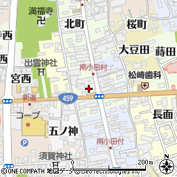 福島県喜多方市中町周辺の地図