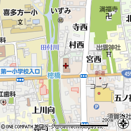 喜多方郵便局周辺の地図