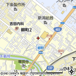新潟県加茂市柳町周辺の地図
