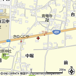 福島県喜多方市岩月町橿野中堀周辺の地図