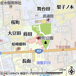 福島県喜多方市蒔田周辺の地図