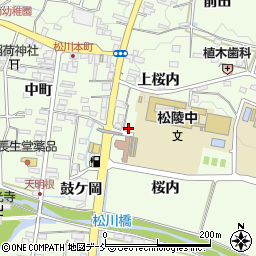 福島県福島市松川町桜内周辺の地図