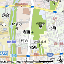 福島県喜多方市寺西周辺の地図