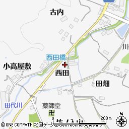 福島県伊達郡川俣町東福沢西田7周辺の地図