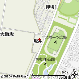 福島県喜多方市松山町大飯坂坂井周辺の地図