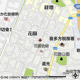 福島県喜多方市花園周辺の地図