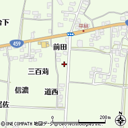 福島県喜多方市関柴町平林前田1075周辺の地図