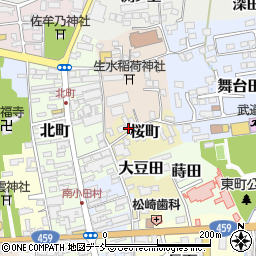 福島県喜多方市桜町周辺の地図