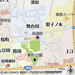喜多方市武道館周辺の地図
