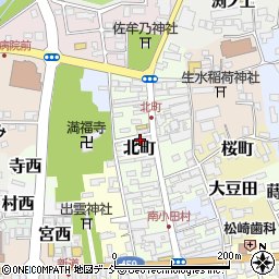 福島県喜多方市北町周辺の地図