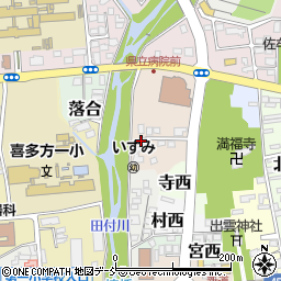 福島県喜多方市稲清水周辺の地図