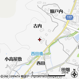 福島県伊達郡川俣町東福沢古内28周辺の地図