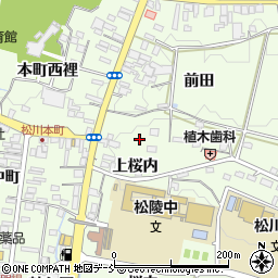 福島県福島市松川町上桜内周辺の地図