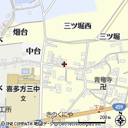 福島県喜多方市岩月町橿野三ツ堀西1341-5周辺の地図
