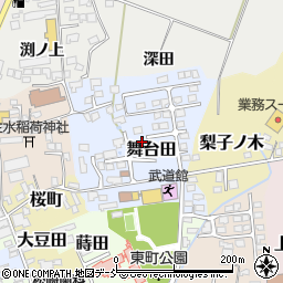 福島県喜多方市舞台田周辺の地図