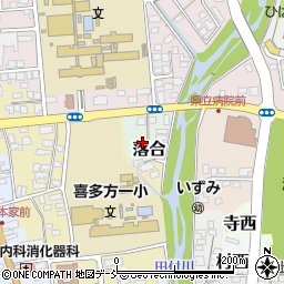 福島県喜多方市落合周辺の地図