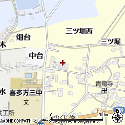 福島県喜多方市岩月町橿野三ツ堀西周辺の地図