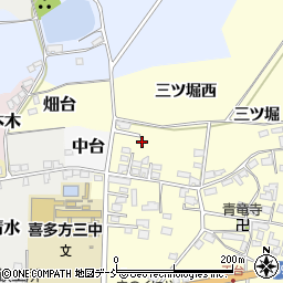 福島県喜多方市岩月町橿野三ツ堀西1386-13周辺の地図