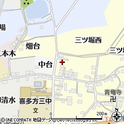 福島県喜多方市岩月町橿野三ツ堀西1386-15周辺の地図