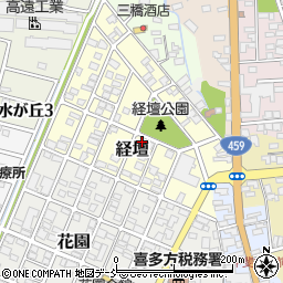 福島県喜多方市経壇周辺の地図