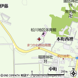 旧松川小学校応急仮設住宅周辺の地図