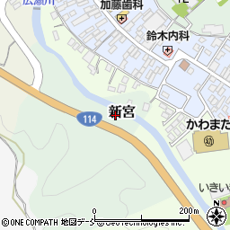 福島県伊達郡川俣町新宮周辺の地図