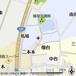 福島県喜多方市岩月町宮津南沢田177周辺の地図