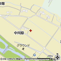 福島県南相馬市原町区北新田中川原周辺の地図