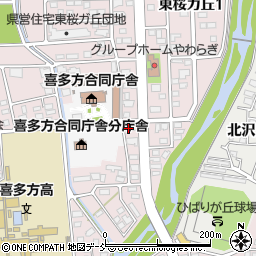 福島県喜多方市東桜ガ丘2丁目208周辺の地図