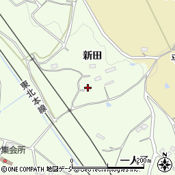 福島県福島市松川町新田周辺の地図