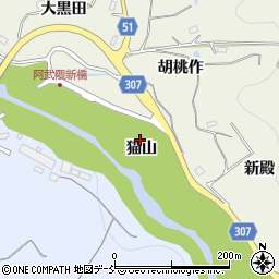 福島県福島市飯野町明治（猫山）周辺の地図